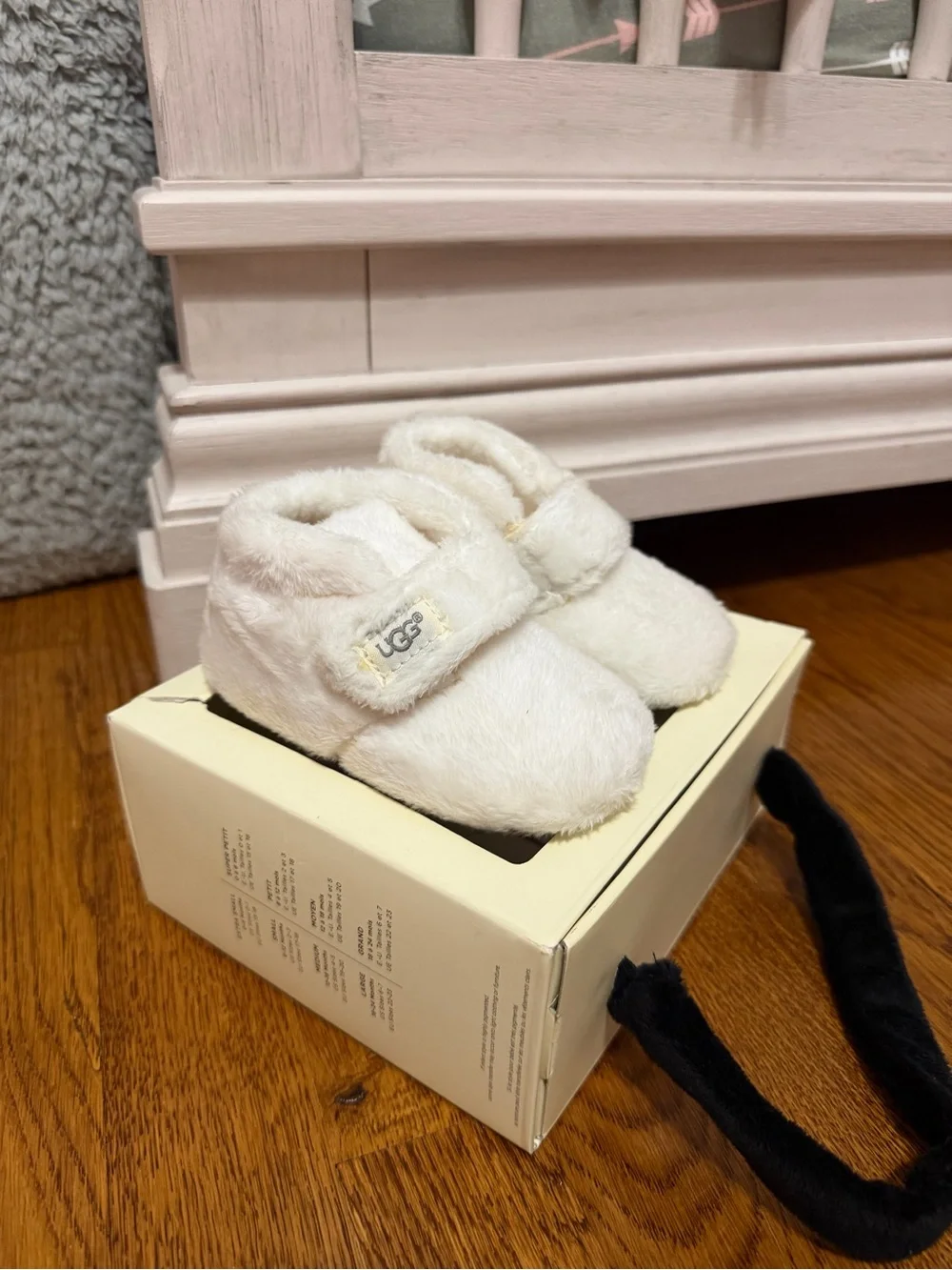 UGG Kids Plush Slip-On Booties in Cream